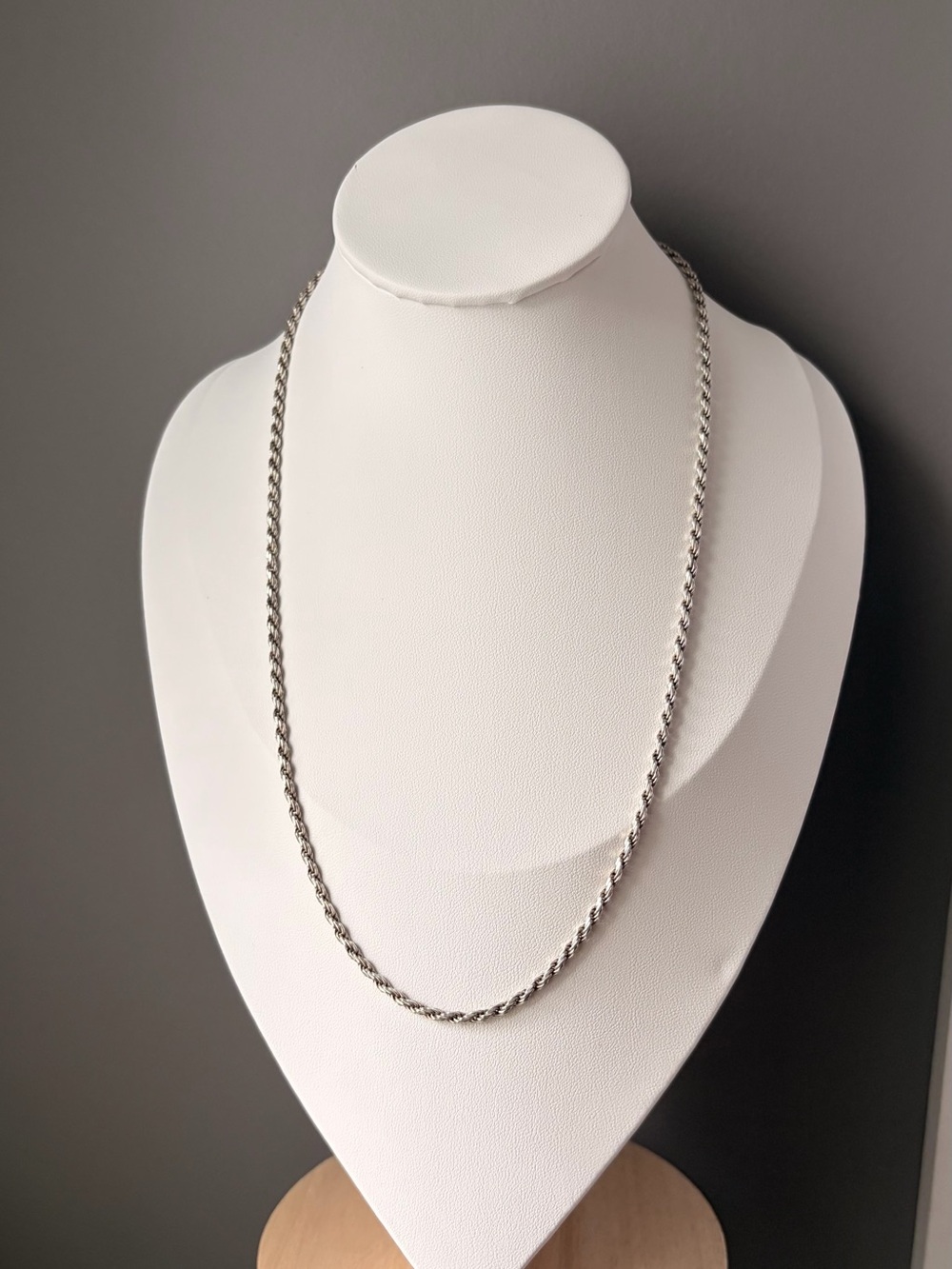 Classic Silver Rope Chain Necklace - Silver